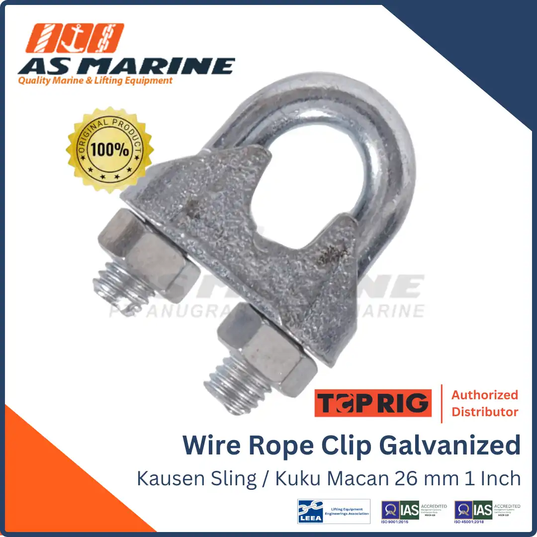 Toprig Wire Rope Clip / Klem Sling / Kuku Macan Galvanized 1 Inch 24-26 mm